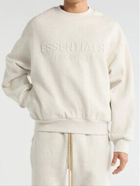 Essentials Men's Crewneck Sweatshirt in Oatmeal Cream